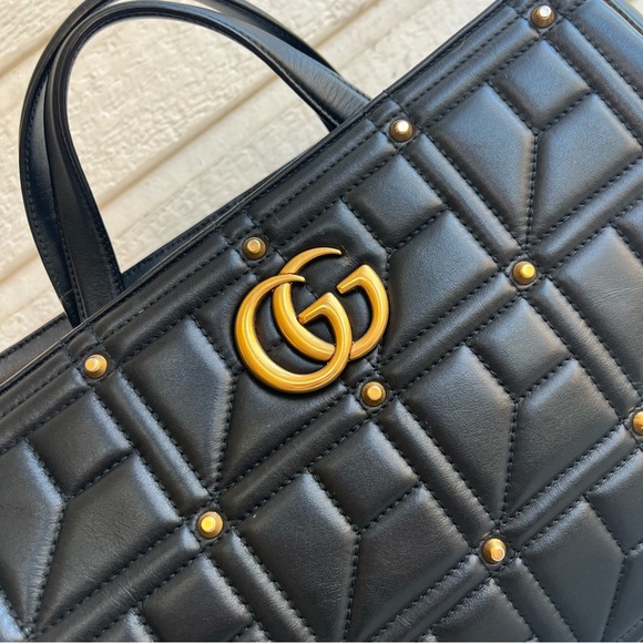 GUCCI Marmont Studded Dollar Disco Quilted Matelasse Handbag Jackie Ophidia - Picture 3 of 17